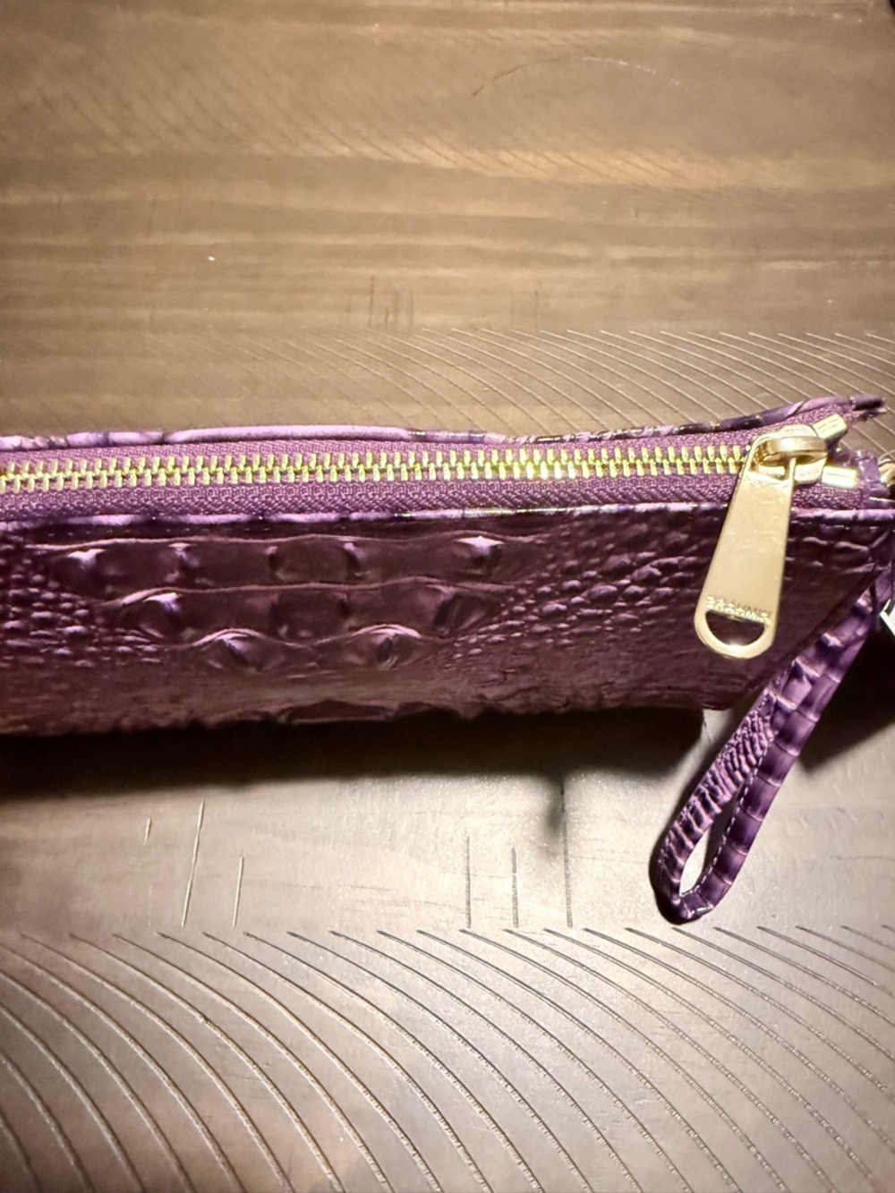 NWT - Brahmin Daisy Wristlet in Heroic Purple w/dustbag & registration card - Picture 4 of 12